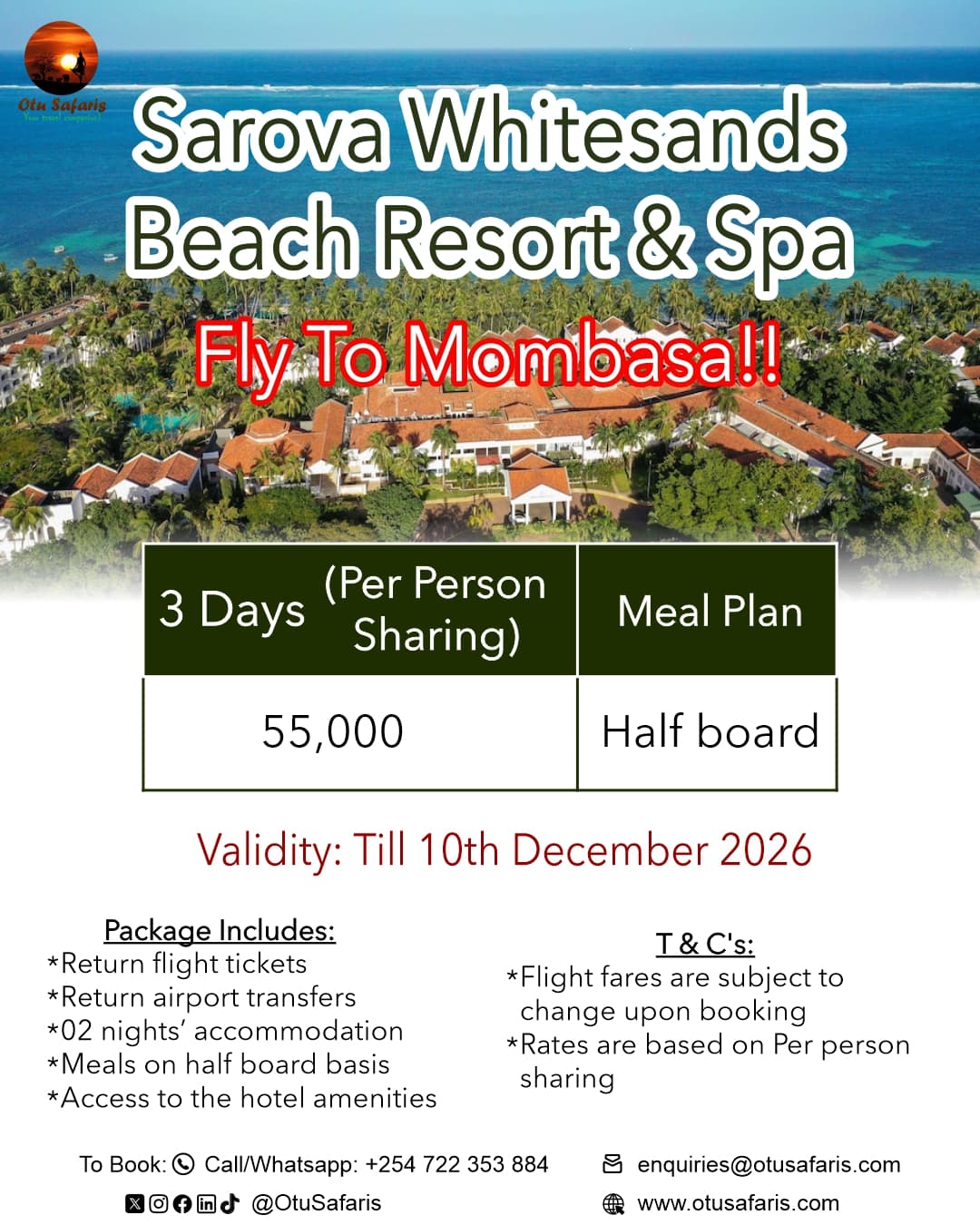 Sarova Whitesands package poster by Otu Safaris